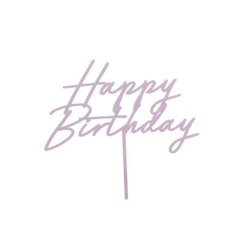 Picture of CAKE TOPPER HAPPY BIRTHDAY PURPLE 16.5CM